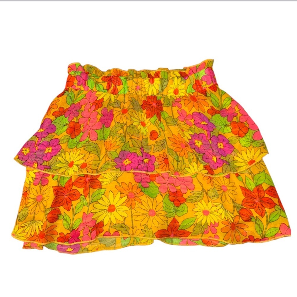 Show Me Your Mumu Floral Ruffle Mini Skirt size XS - Picture 2 of 8
